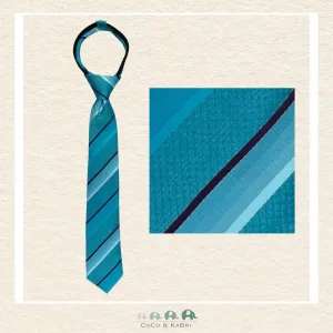 Boys Zipper Tie - Teal/Burgandy/Navy 21"